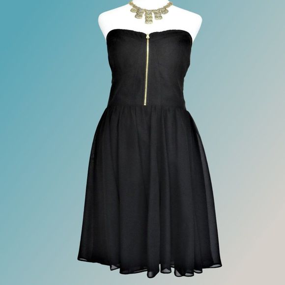 Little Black Chiffon Dress by Guess With Straps or Strapless......625 - Picture 4 of 13